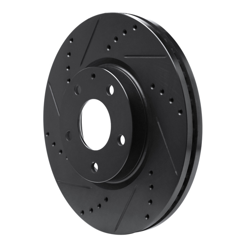 Mazda 6 Brake Rotor (1) - Front Left - R1 Concepts - Drilled & Slotted - Black - `13-`19